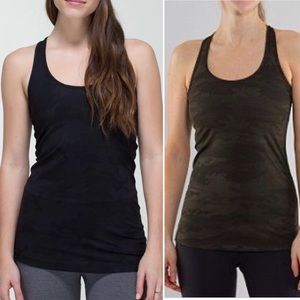 LOT 2 LULULEMON Cool Racerback Camo Tanks Size 6